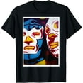 thumbnail image 1 of Sam Soft Mex-Art Demon Blue Lucha Libre Mexican Wrestler Legend T-Shirt, Gift For Friend, Full Size S-5Xl, 1 of 5