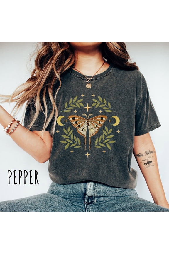 Midnight Moth & Moons Shirt | Butterfly Fairycore TShirt | Celestial Mystical T-Shirt | Plus Sizes Too!