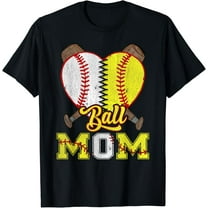 Sam Soft Mom Of Both Ball Mom Half Softball Half Baseball T-Shirt Full Size S-5Xl