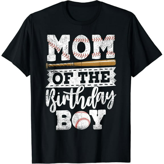 Sam Soft Mom Of The Birthday Baseball Baller T-Shirt Full Size S-5Xl