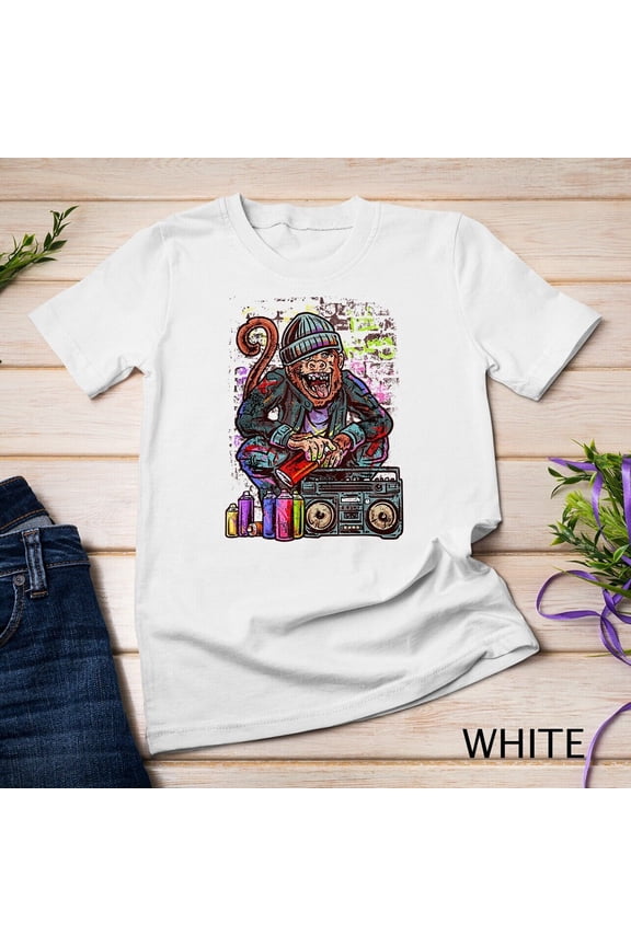 Monkey Graffiti Artist With Spray Cans Tagger Street Art T-Shirt Unisex T-Shirt