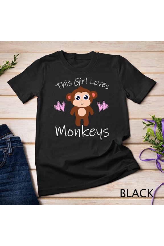 Monkey T-Shirt This Girl Loves Monkeys Cute Mom Gift Unisex T-Shirt