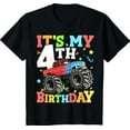 thumbnail image 1 of Sam Soft Monster Truck It's My 4th Birthday Boy 4 Four Toddler T-Shirt All Size S-5XL, 1 of 5