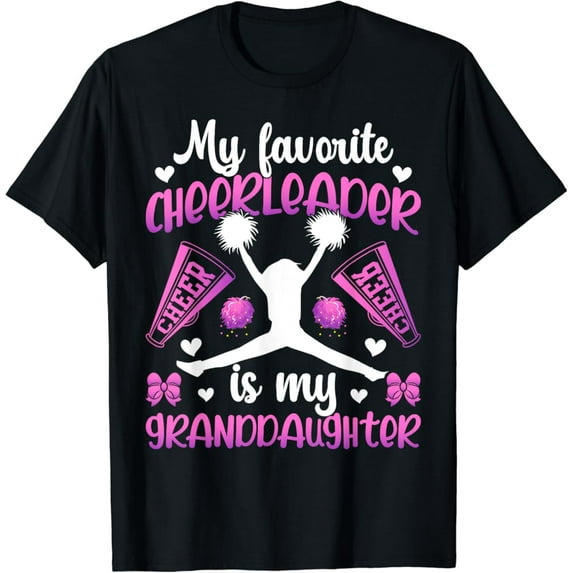 Sam Soft My Granddaughter Cheer Grandma Cheerleading Grandmother T-Shirt Full Size S-5Xl