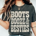 thumbnail image 1 of Sam Soft Nashville Girls Trip Shirts, Nashville Girls Trip Tees, Boots Booze and Besties, Vintage Distressed Country Concert Shirt, 1 of 5