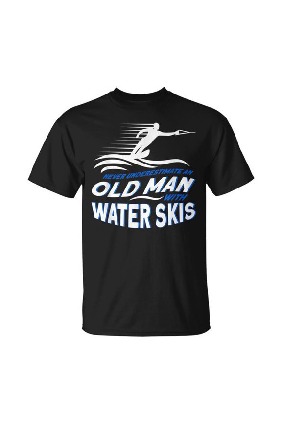 Never Underestimate An Old Man With Water Skis Waterski Gift For Mens Unisex T Shirt