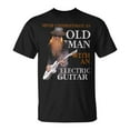 thumbnail image 1 of Sam Soft Never Underestimate Old Man With Electric Guitar Guitarist Old Man Gifts Unisex T Shirt, 1 of 5