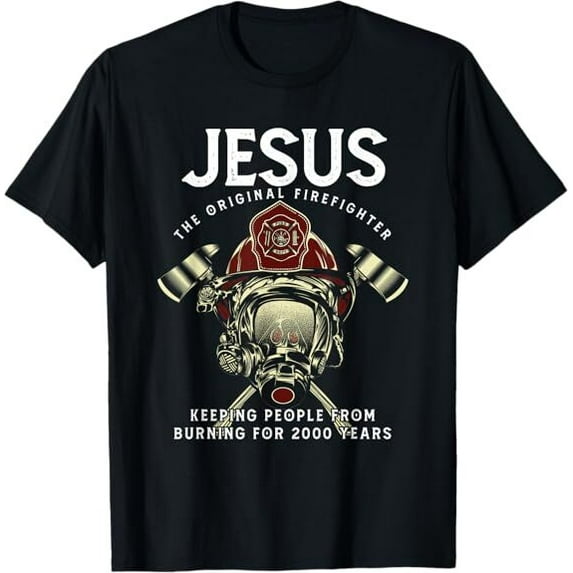 Sam Soft New! Jesus Firefighter Fire Department Fireman Firetruck Rescue T-Shirt