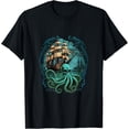thumbnail image 1 of Sam Soft Octopus Kraken Pirate Ship Sailing T-Shirt, 1 of 5