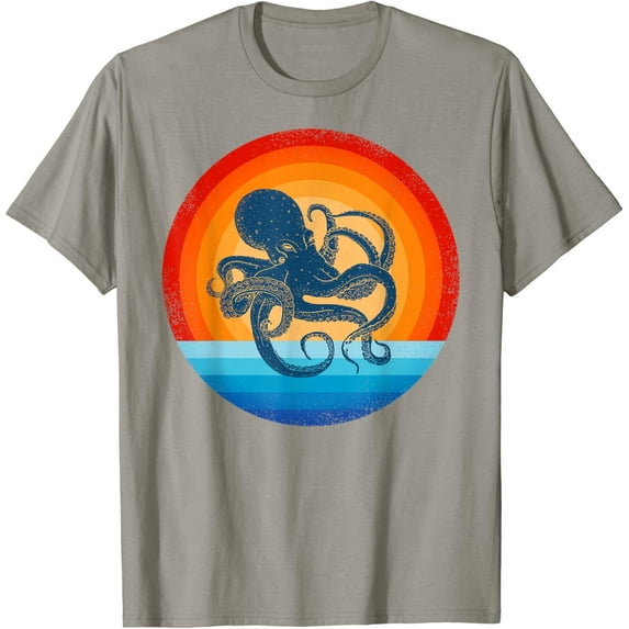 Sam Soft Octopus Retro Vintage 60s 70s Sunset Sea Animal Seafood Men T-Shirt