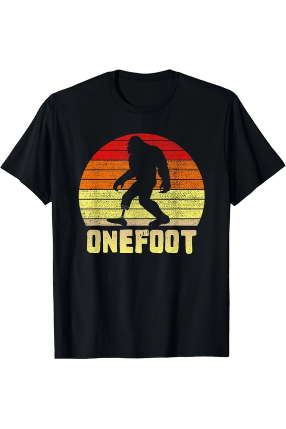 Onefoot Leg Amputee Recovery Bigfoot Sunset T-Shirt Unisex Cotton Tee, Full Size S-5XL