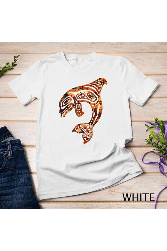 Orca Killer Whale Pacific Northwest Fall Color Autumn Leaves Unisex T-Shirt