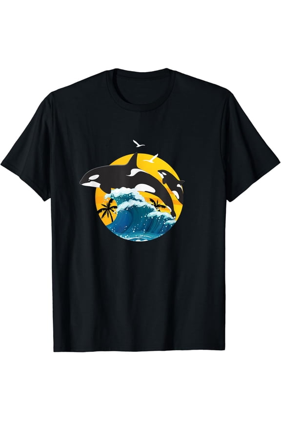 Orca Squad Whale Sunset Sea Animal Wildlife Boys & Girls T-Shirt