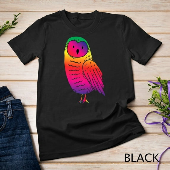 Sam Soft Owl Art Cute Artistic Colorful Owls Animal Birds Nature Gift Unisex T-Shirt