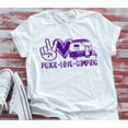thumbnail image 1 of Sam Soft Peace, Love, Camping White Short Sleeve T-Shirt Unisex Cotton Tee, Full Size S-5XL, 1 of 4