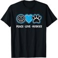 thumbnail image 1 of Sam Soft Peace Love Huskies Siberian Husky Dog Lover Puppy Owner Pet T-Shirt, 1 of 5