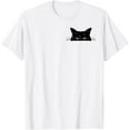 thumbnail image 1 of Sam Soft Peeking Black Cat Pocket Cute Men Women T-Shirt, 1 of 4