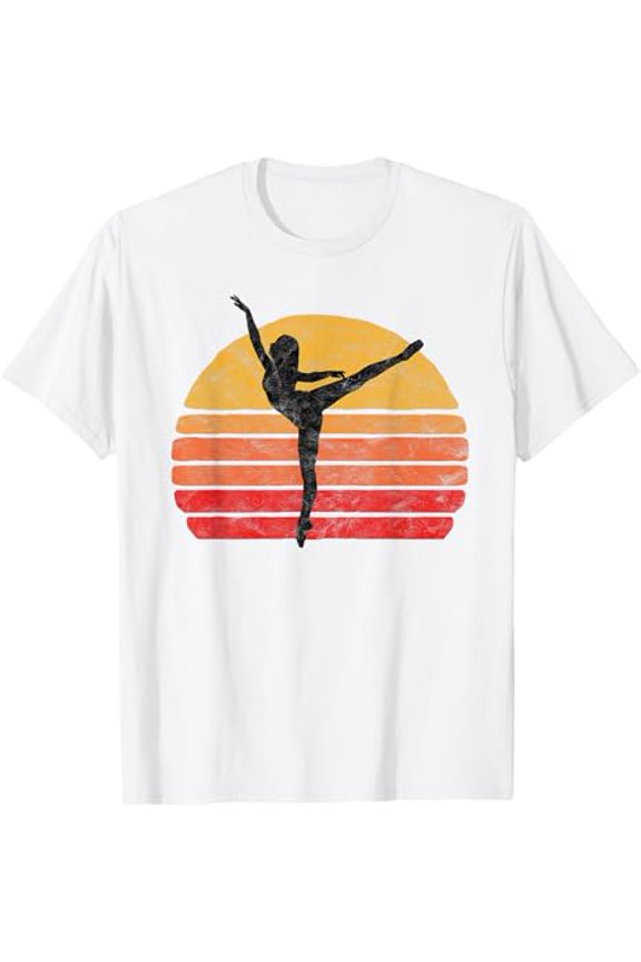 Penché Dancer En Pointe & Sun Vintage 80'S Ballet Graphic T-Shirt Full Size S-5Xl