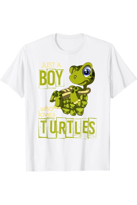 Pet Animal Sea Turtles Boys Gift Just A Boy Who Loves Turtle T-Shirt