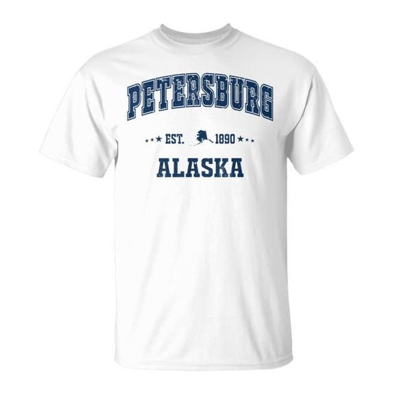 Sam Soft Petersburg Alaska Ak Vintage Navy Sports Athletic T Shirt