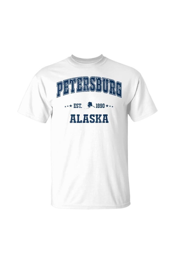 Petersburg Alaska Ak Vintage Navy Sports Athletic T Shirt