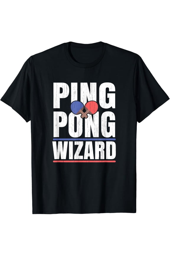 Ping Pong Wizard Player Champion Tshirt Office Table Tennis T-Shirt Full Size S-5Xl