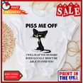 thumbnail image 1 of Sam Soft Piss Me Off I Will Slap You So Hard Black Cat T-Shirt Graphic, 1 of 4