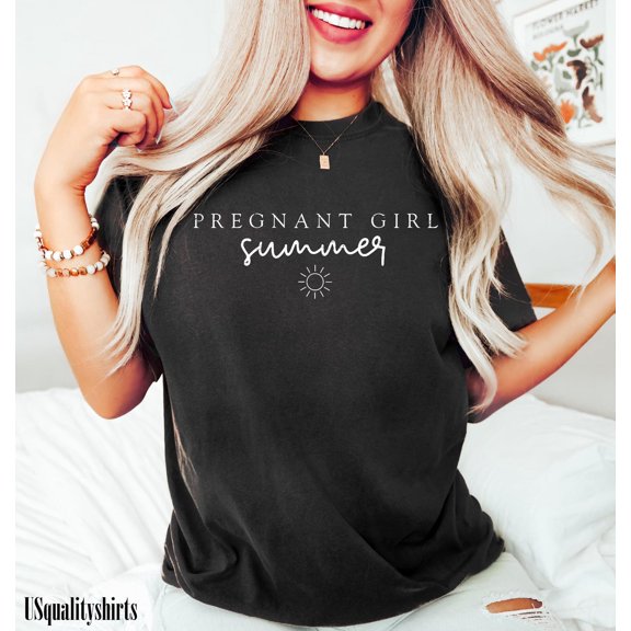 Sam Soft Pregnant Girl Summer Shirt, Beach Pregnancy Announcement T-shirt, Mom Shirt, Pregnancy Reveal Tee, Baby Shower Gift All Size S-5XL