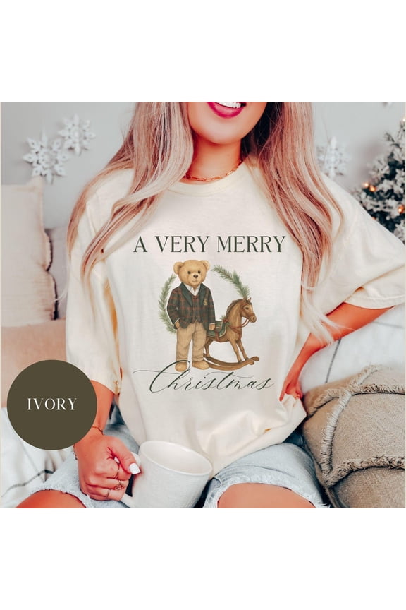 Preppy Bear Tshirt , Retro Vintage Teddy Bear Tee, Tartan Shirt, Old Money Aesthetic, Lodgecore Cabin Full Size S-5XL