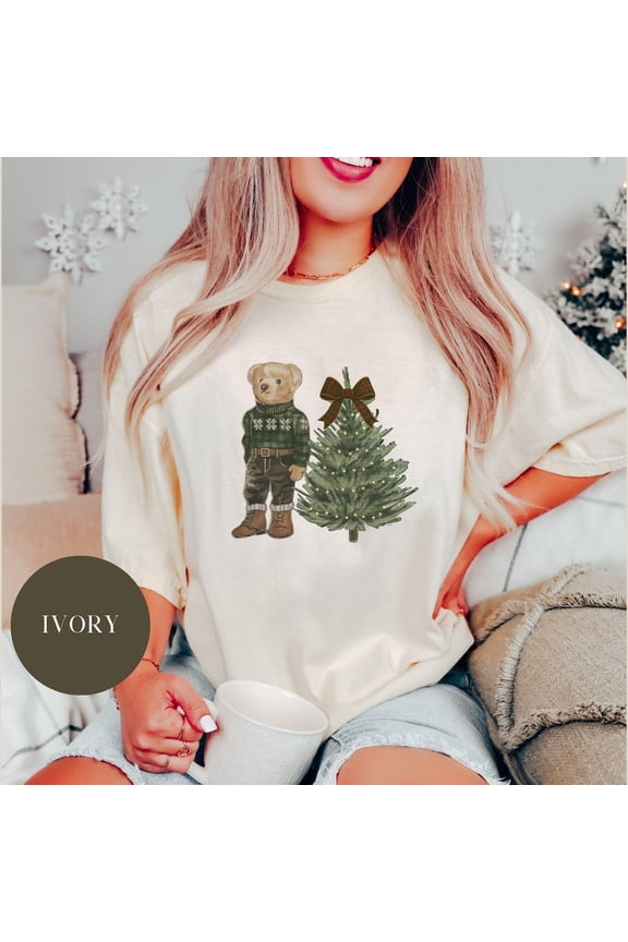 Preppy Bear Tshirt , Retro Vintage Teddy Bear Tee, Tartan Shirt, Old Money Aesthetic, Lodgecore Cabin Full Size S-5XL