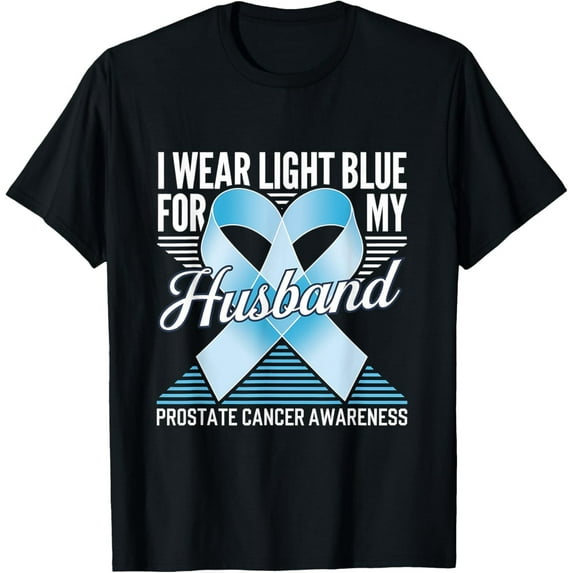 Sam Soft Prostate Cancer Awareness Light Blue Ribbon For My Husband T-Shirt All Size S-5XL