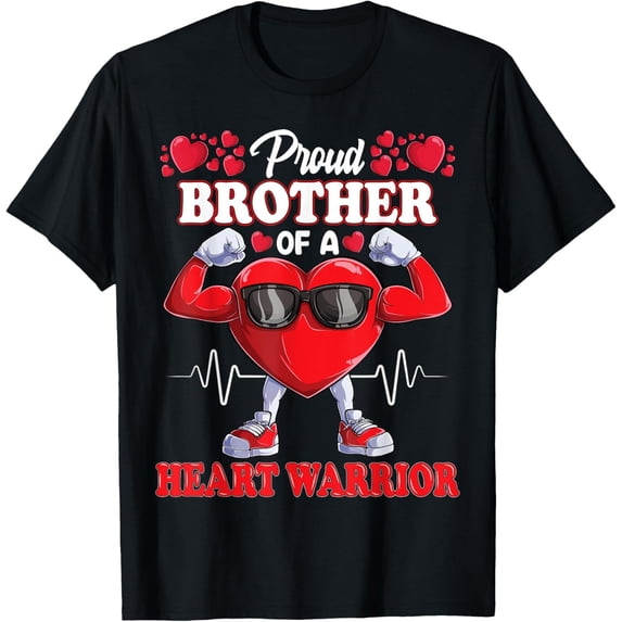Sam Soft Proud Brother Of A Heart Warrior Chd Awareness T-Shirt Full Size S-5XL