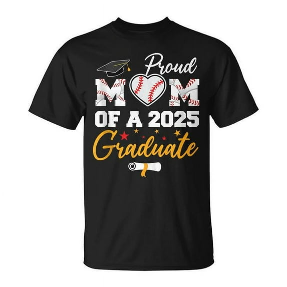 Sam Soft Proud Mom Of A 2025 Graduate Baseball Mom Graduation 2025 T-Shirt