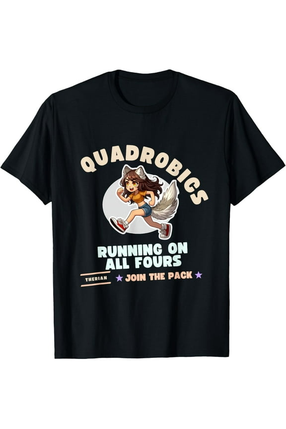 Quardrobics Therian Gear For Teen Tween Girl Fox Wolf Cat T-Shirt