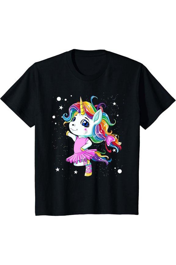 Rainbow Ballet Dancer Unicorn T-Shirt Full Size S-5Xl