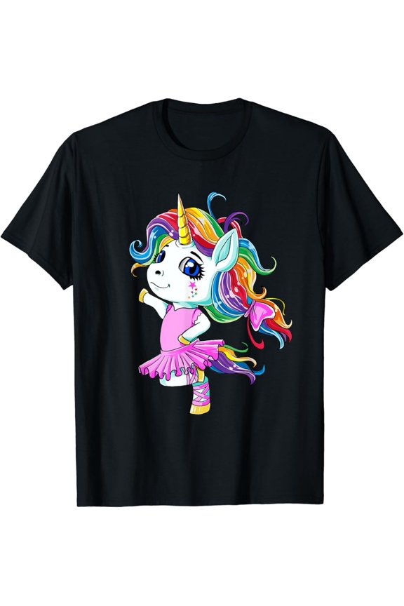 Rainbow Ballet Dancer Unicorn T-Shirt Full Size S-5Xl