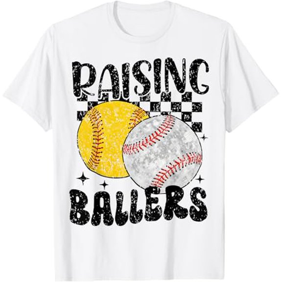 Sam Soft Raising Ballers Baseball Softball Mom Gift For Men Women T-Shirt Full Size S-5Xl