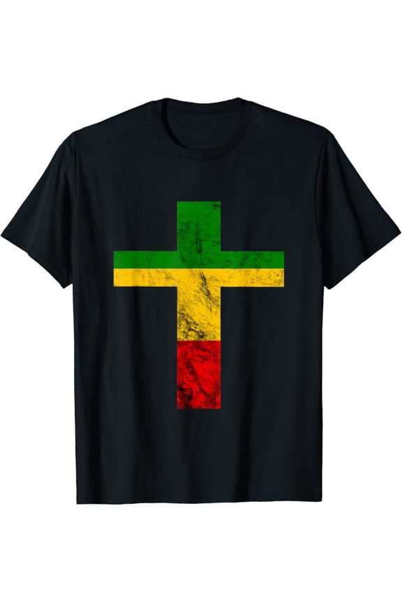 Rasta Reggae Christ Cross Faith Rastafari Roots Reggae Lover T-Shirt