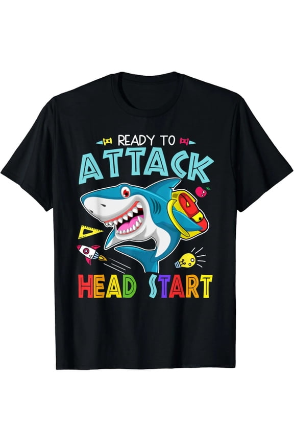 Sam Soft Ready To Attack Head Start Boy Back To School Sea Animal T-Shirt