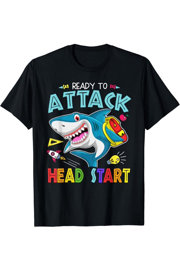 Ready To Attack Head Start Boy Back To School Sea Animal T-Shirt