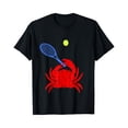 thumbnail image 1 of Sam Soft Red Crab Tennis Player Tennis Racquet Shellfish T-Shirt Unisex Cotton Tee Full Size S-5XL, 1 of 5