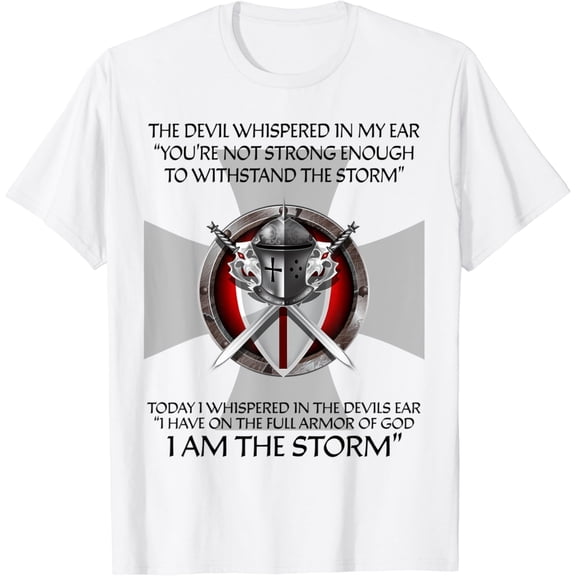 Sam Soft Religious Cross Christian Bible Verse Sayings I Am The Storm T-Shirt