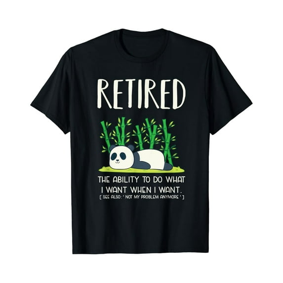 Sam Soft Retired Definitin Lazy Panda T Shirt Retirement Gag Shirt Full Size S-5XL