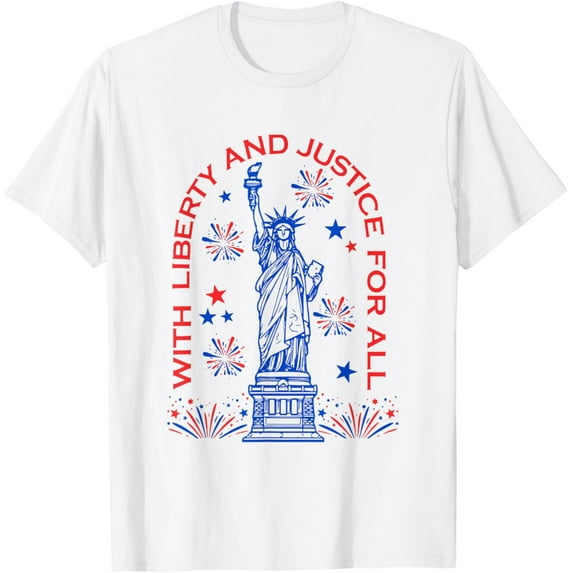 Sam Soft Retro 4Th Of July With Liberty And Justice For All T-Shirt