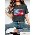 thumbnail image 1 of Sam Soft Retro Comfort American Flag Shirt, USA Flag T-shirt, 4th Of July Outfit, Women's Independence Day Gift, Patriotic Mom Crewneck, 1 of 5