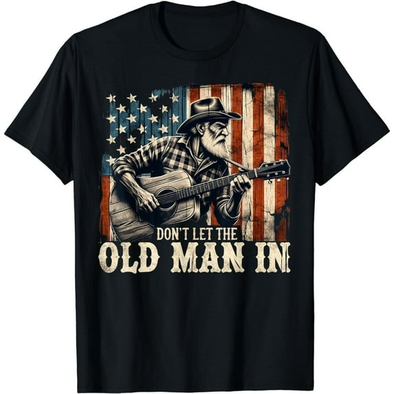 Sam Soft Retro Don'T Let The Old Man In Vintage American Flag T-Shirt