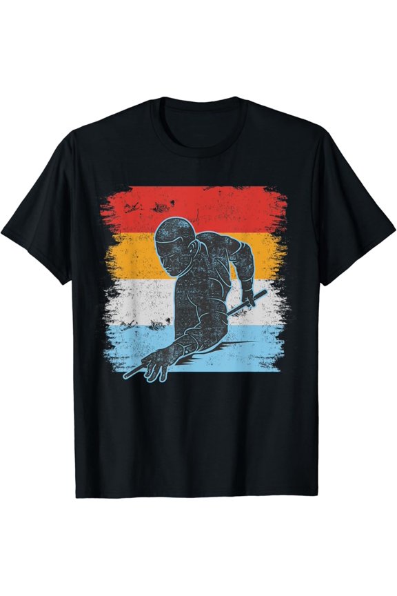 Retro Graphic Pool Billiard Snooker Billard Cue 8-Ball Chalk T-Shirt Unisex Cotton Tee Full Size S-5XL