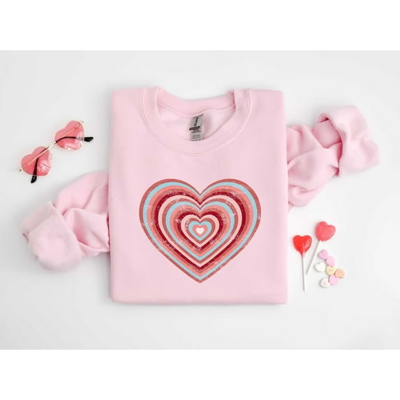 Sam Soft Retro Heart Sweatshirt, Love Day Sweatshirt, Love Day Shirt, Love Sweater, Love Shirt, For Women