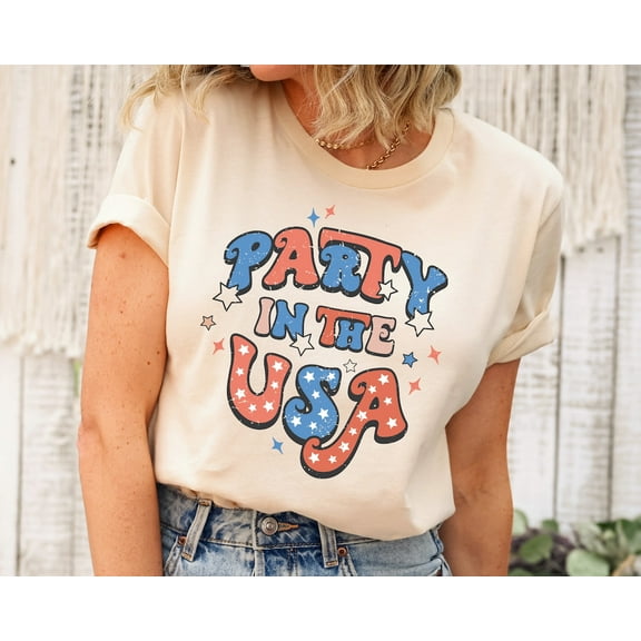 Sam Soft Retro Party in The USA Shirt, Party in The Usa T-Shirt, Usa Patriotic Tee, 4th of July Party TShirt, Trendy Usa Celebration Shirt