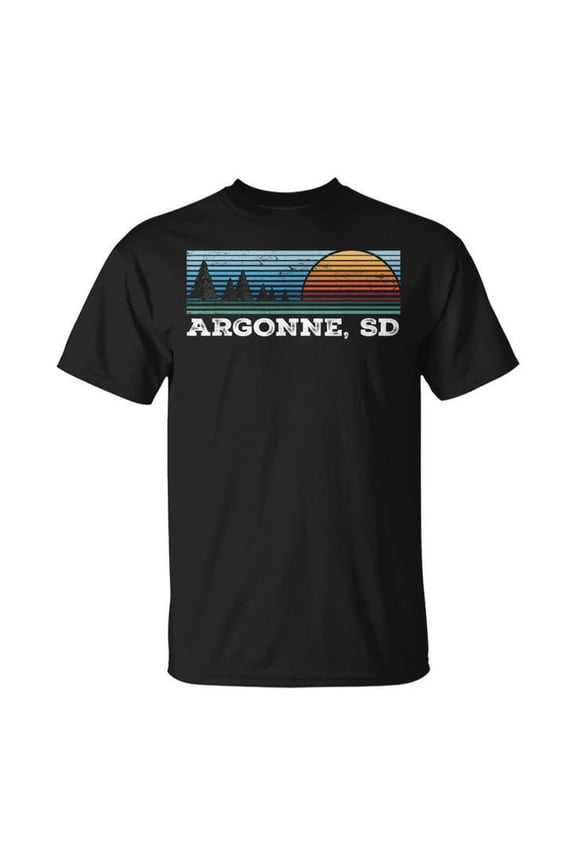 Retro Sunset Stripes Argonne South Dakota T Shirt